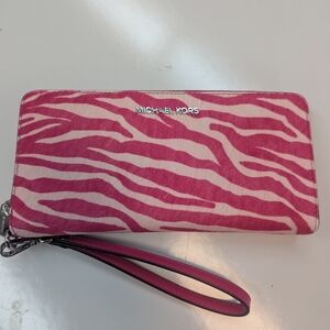 Michael Kors Fuchsia Zebra Print Wallet
